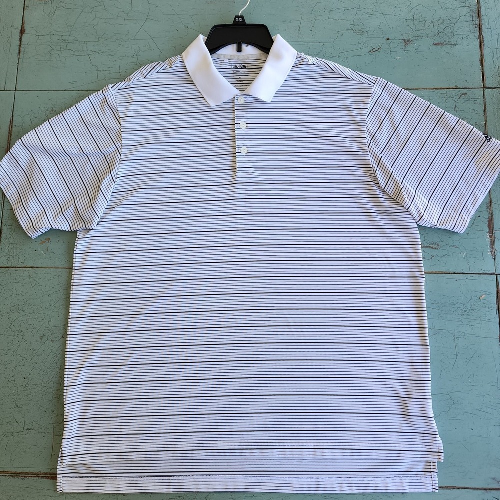 Traces Golf Club Adidas Golf‎ Climalite Mens XL Polo Shirt Black White